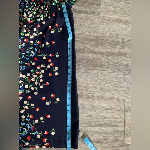 Navy blue and floral print dress - Picture 7 of 10